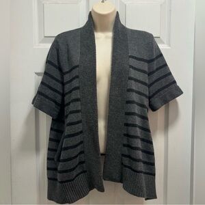 Rag & Bone Knit Wool/Cashmere Blend Cardigan Back Black/Grey Stripe - Med - EUC